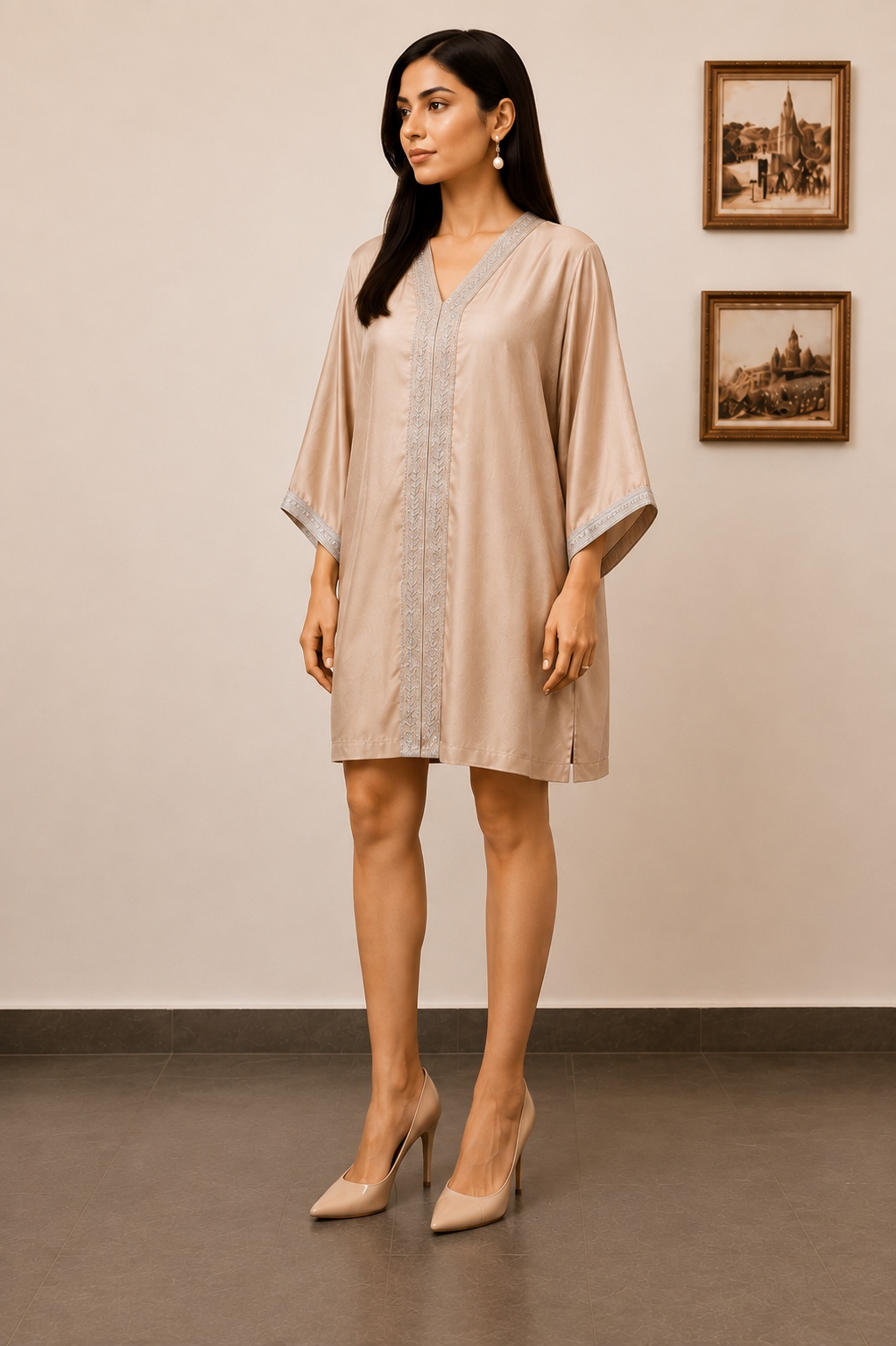 champagne silk dress