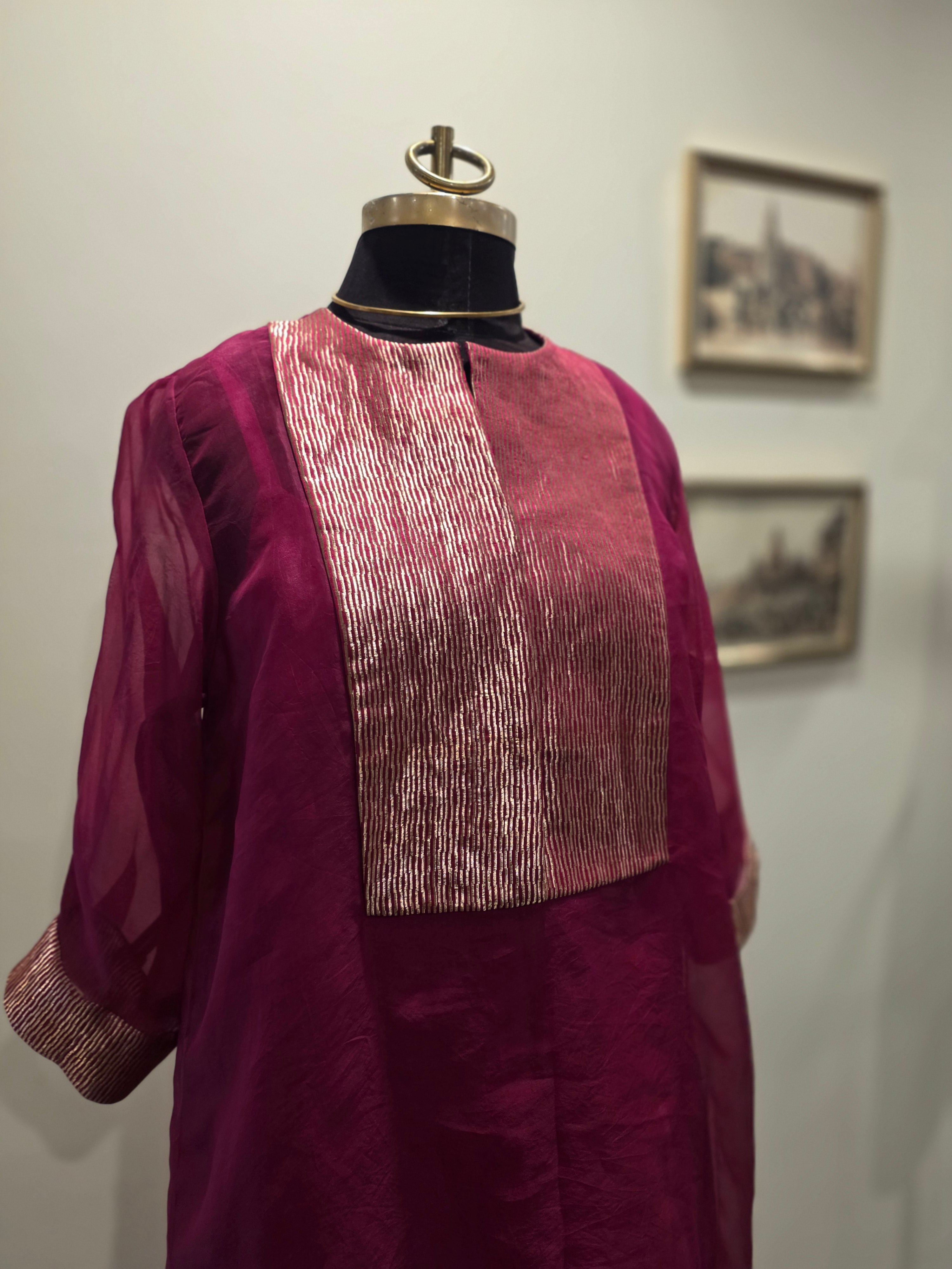 MAGENTA SILK ORGANZA - DRESS
