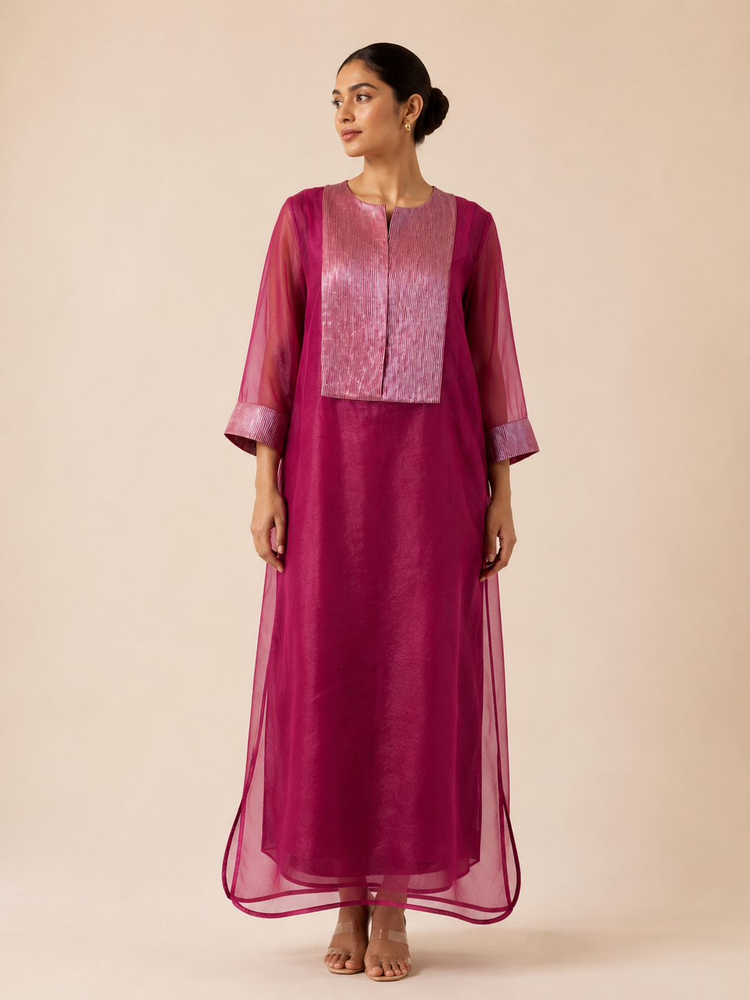 MAGENTA SILK ORGANZA - DRESS