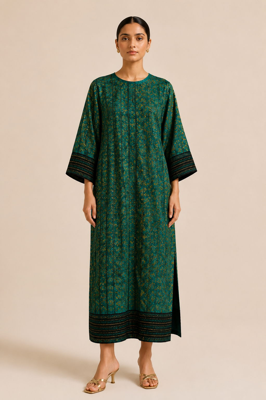JACQUARD SATIN DRESS