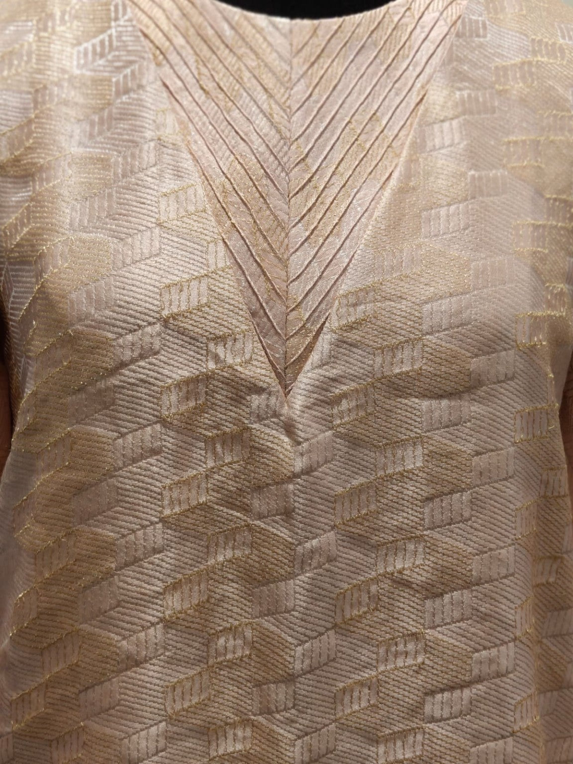 BLUSH BROCADE DRESS