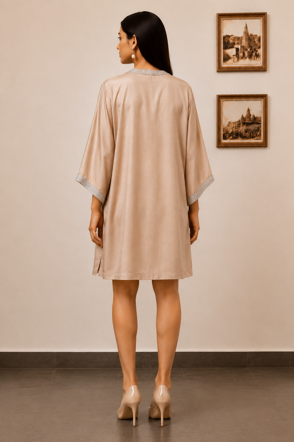 champagne silk dress