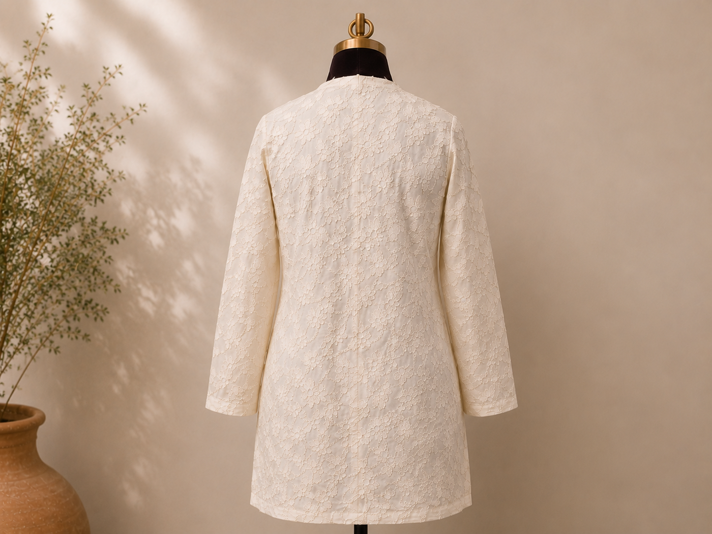 IVORY FLORAL TUNIC