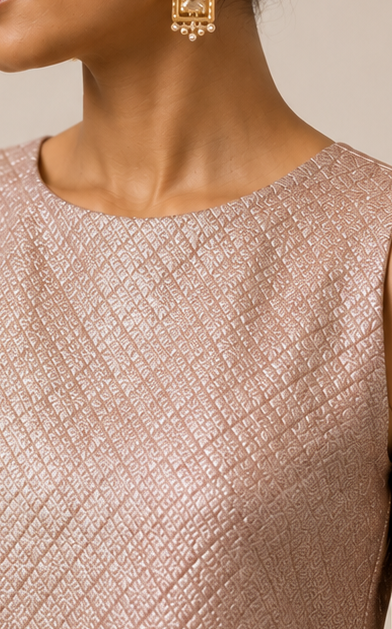 DUSTY PINK BROCADE- DRESS