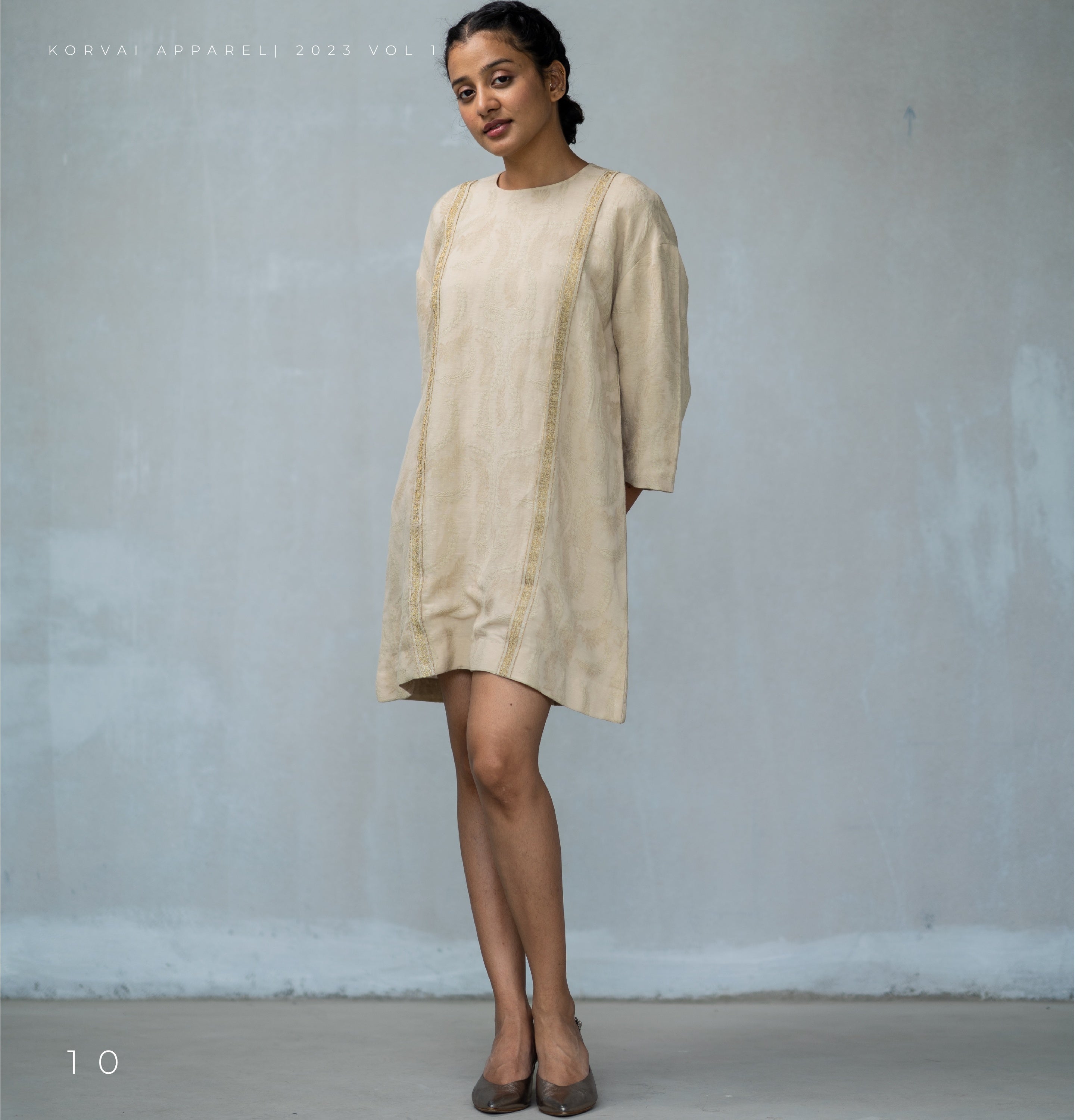BEIGE LINEN DRESS