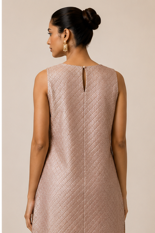 DUSTY PINK BROCADE- DRESS